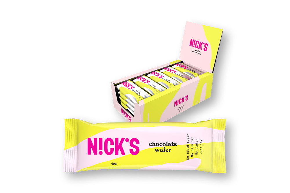 Nick’s gluténmentes, hozzáadott cukor nélküli csokoládés ostyaszelet 40 G