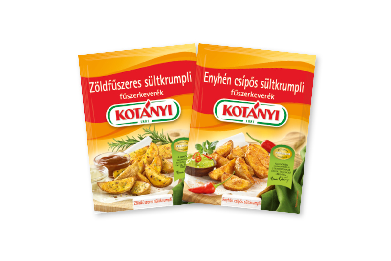 Kotányi sültkrumpli fűszersó és fűszerkeverék termékcsalád