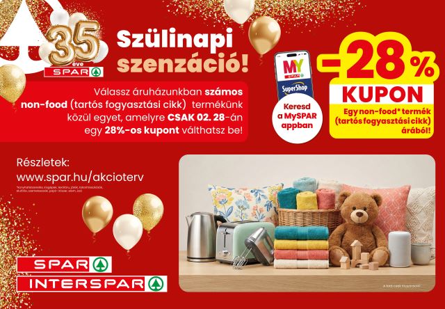 28%-os kuponakcióval erősít a SPAR Magyarország